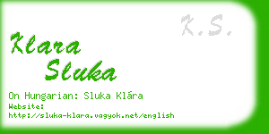 klara sluka business card